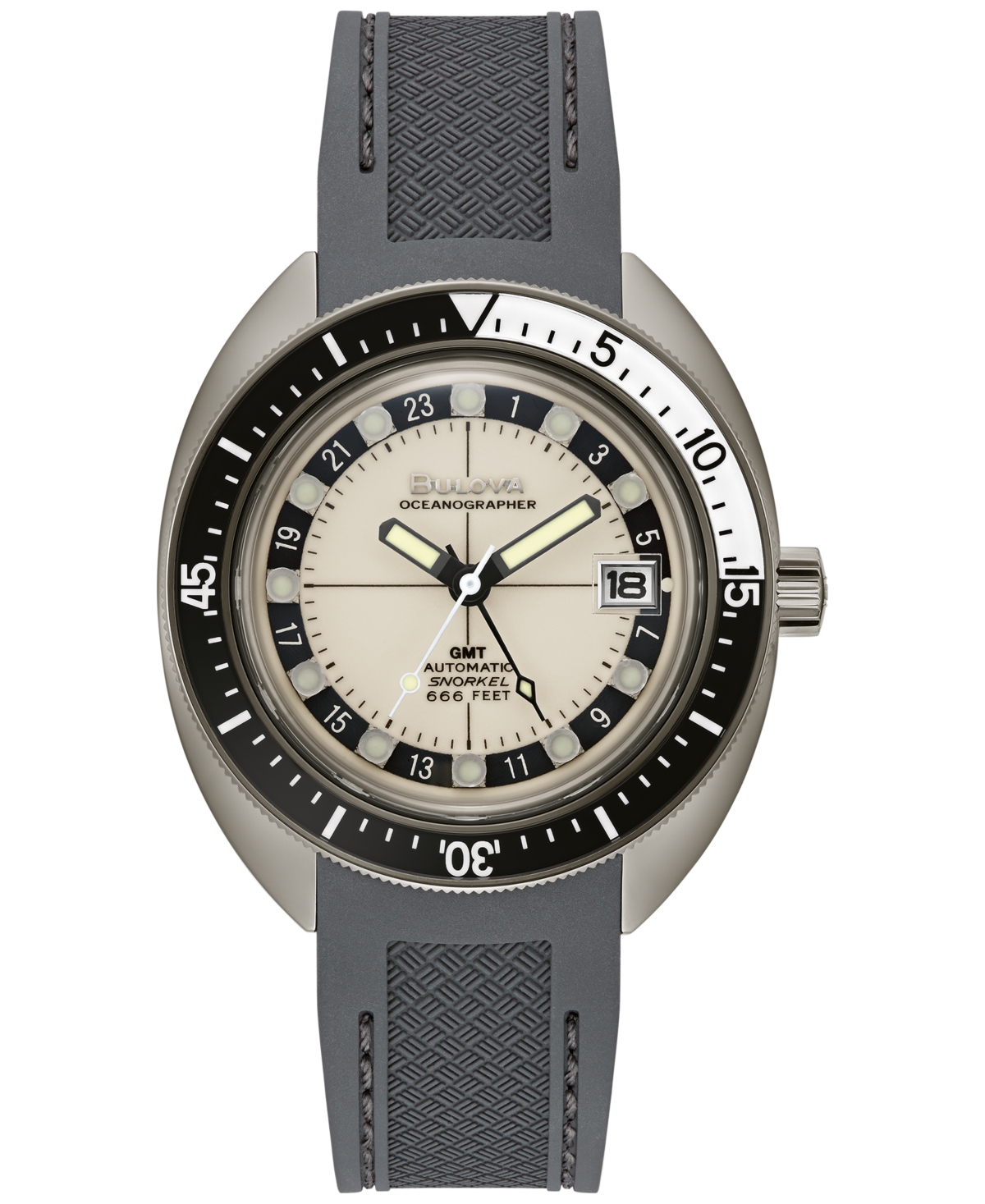 Men's Automatic Oceanographer Gmt Gray Polyurethane Strap Watch 41mm - Gray