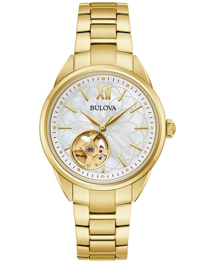 Bulova Women s Automatic Classic Sutton Gold Tone Stainless Steel