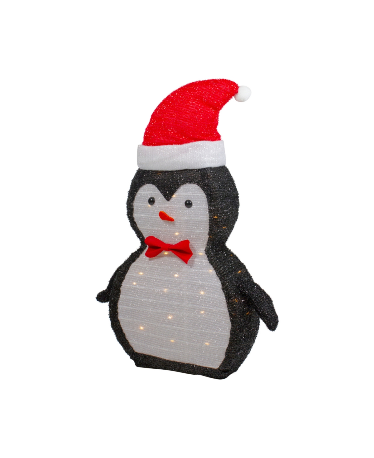 Led Lighted Tinsel Penguin in Santa Hat Outdoor Christmas Decoration