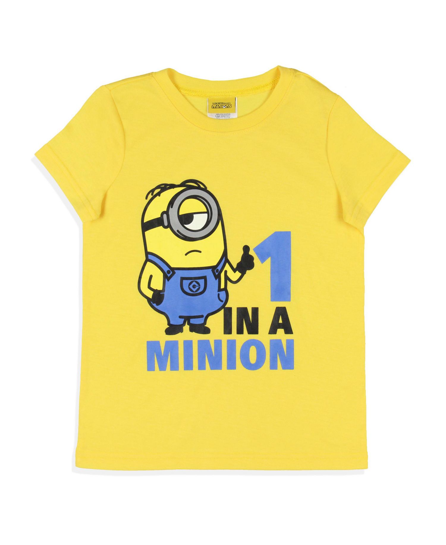 Girls' Movie Minions 1 In A Minion Kids Sleep 2PC Pajama Short Set