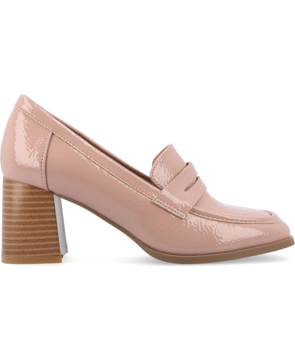 Shop Journee Collection Women's Malleah Heeled Loafers In Rose Patent