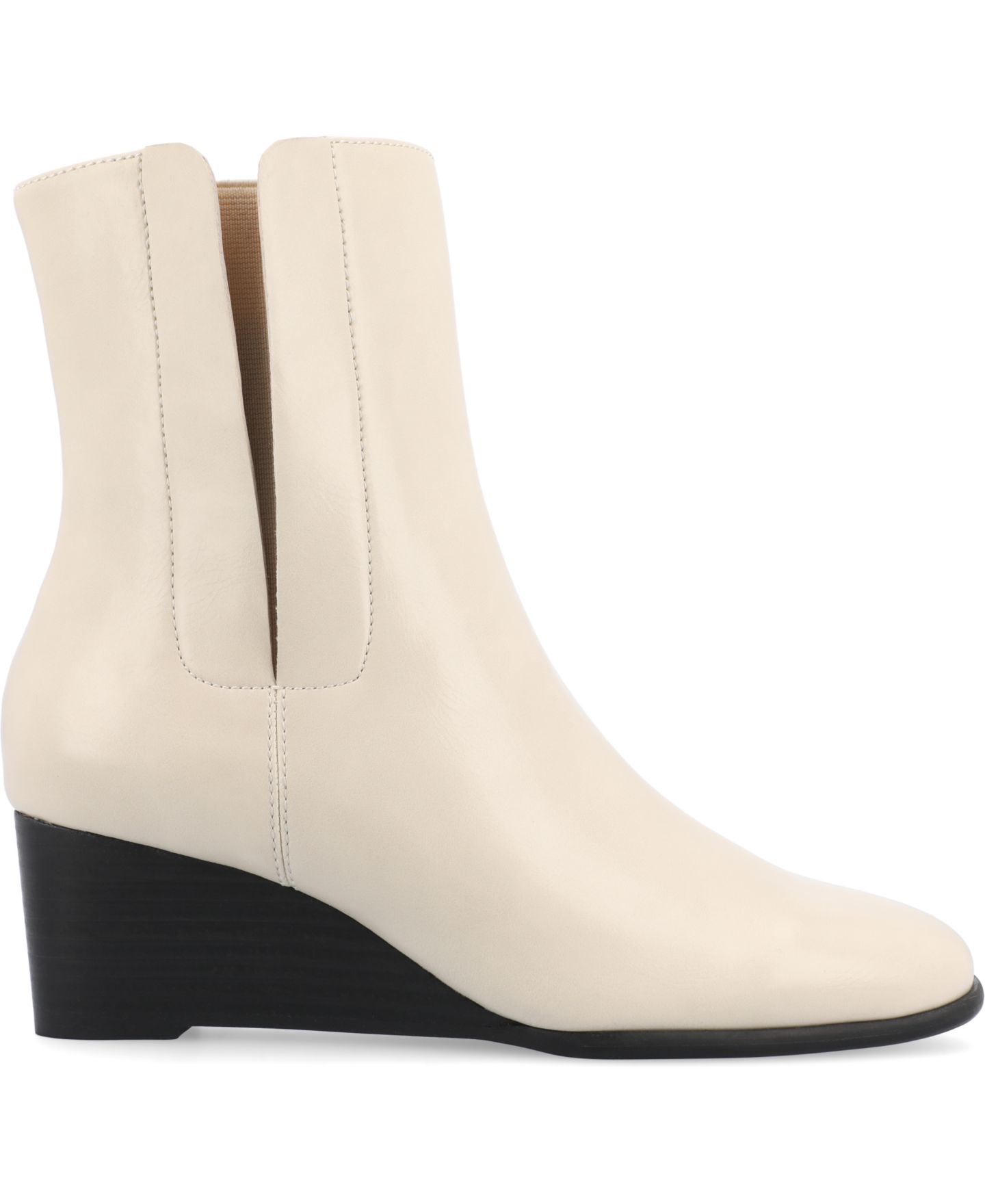Женские ботинки Journee Collection Kylo Stacked Wedge Ankle Booties, цвет: Костяной — фото 2