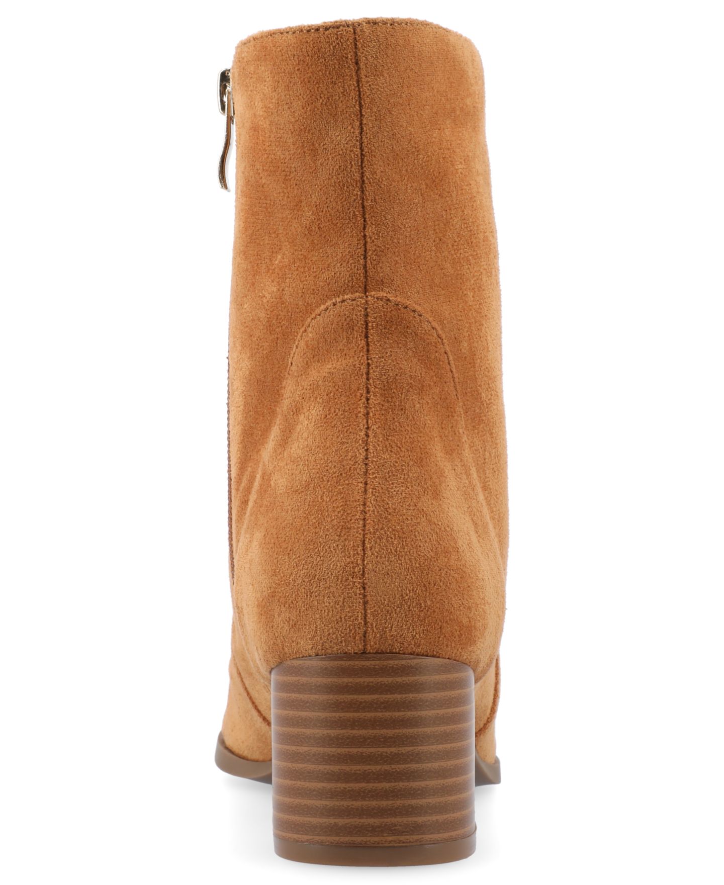 Женские ботинки Journee Collection Hayven Block Heel Almond Toe Booties, цвет: Коньячный — фото 3
