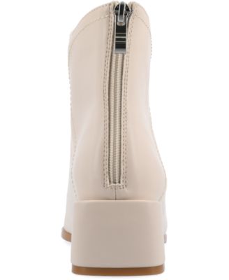 Journee Womens Consuello Medium and Wide Width Two Tone Pointed Toe Booties