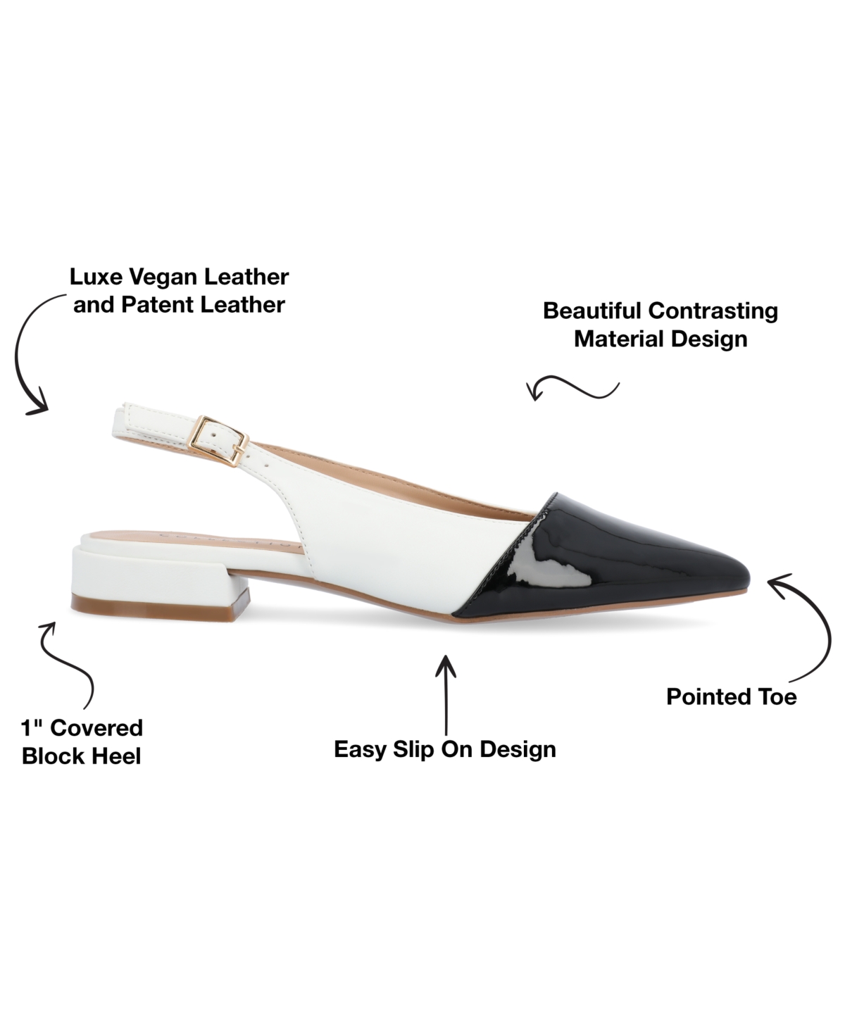 Journee Collection Women's Bertie Two Tone Slingback Flats
