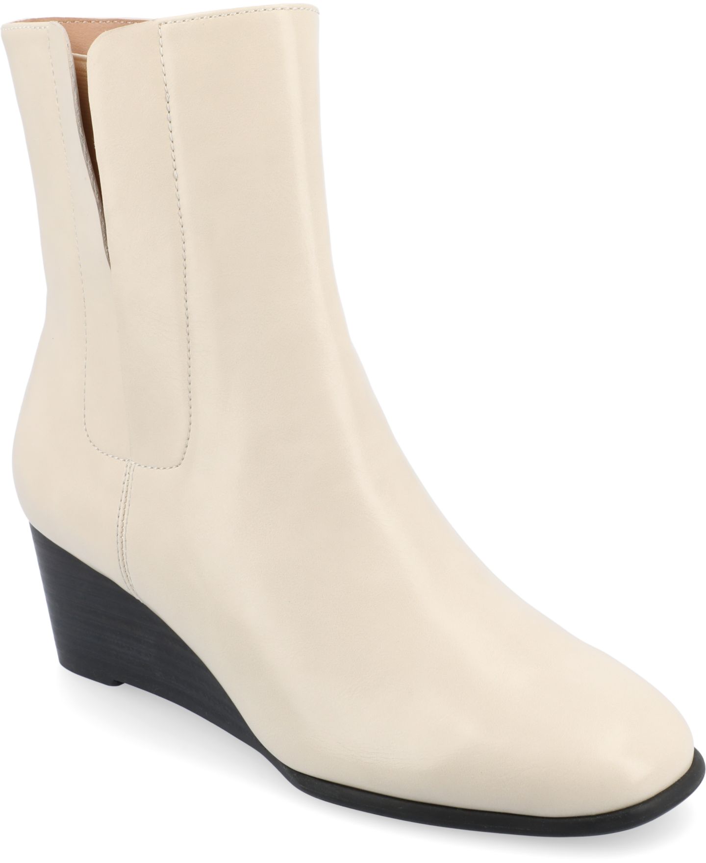 Женские ботинки Journee Collection Kylo Stacked Wedge Ankle Booties, цвет: Костяной — фото 1