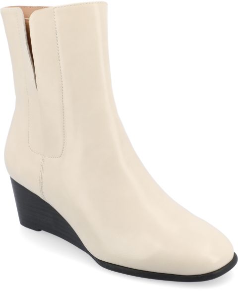 Женские ботинки Journee Collection Kylo Stacked Wedge Ankle Booties, цвет: Костяной