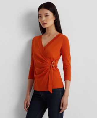 Lauren Ralph Lauren - Women's Faux-Wrap Jersey Top
