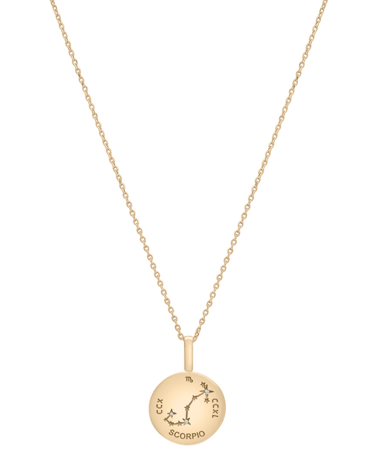Audrey By Aurate Diamond Zodiac Reversible Pendant Necklace (1/10 Ct. T.w.) In Gold Vermeil, Exclusively At Macy's In Scorpio