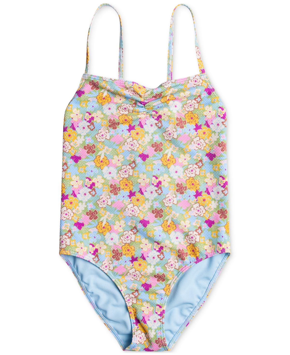 Roxy Big Girls Nostalgic Seaside Floral One-piece Swimsuit In Fern Memories
