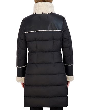 Tahari faux shearling puffer jacket clearance