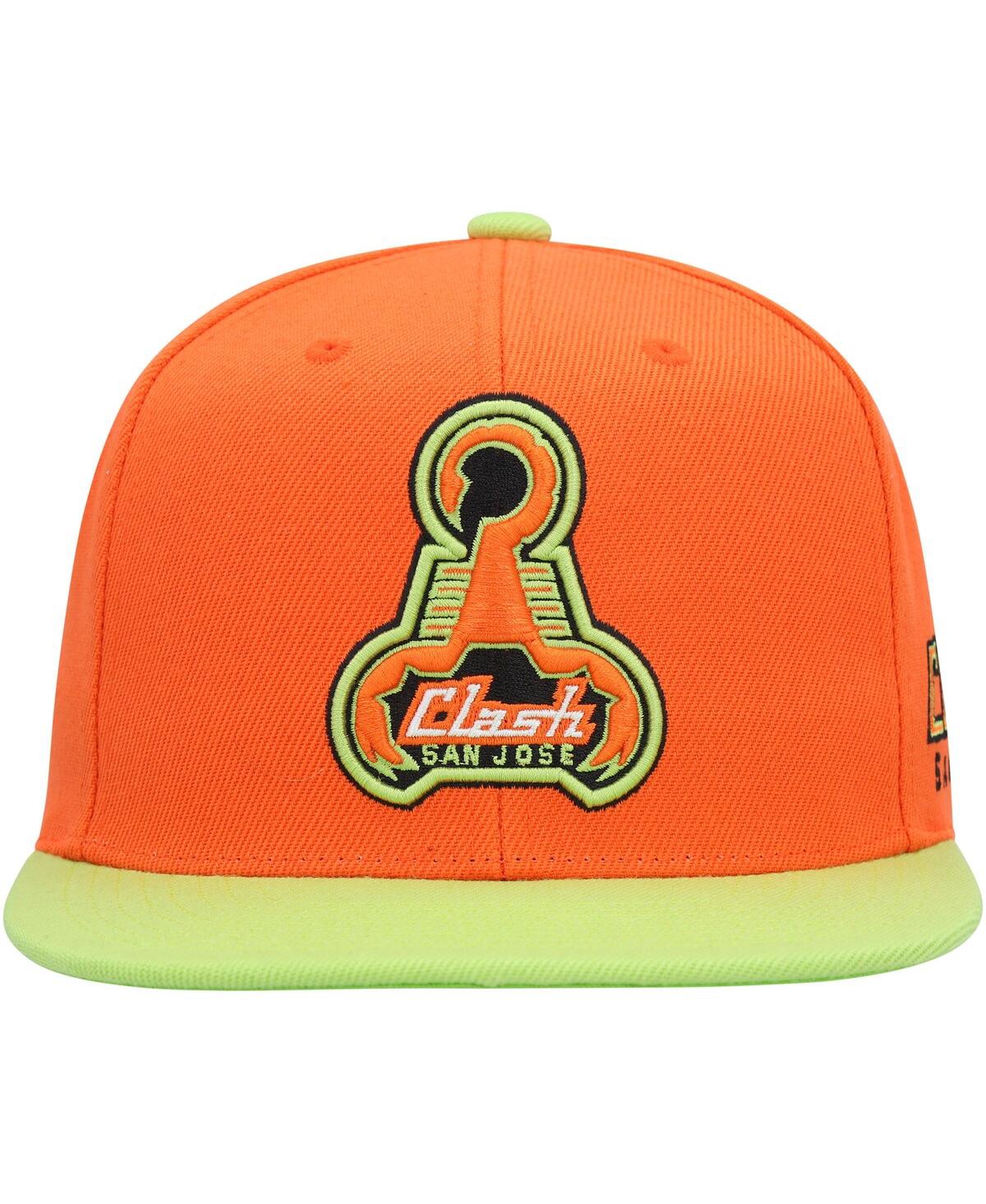 Shop Mitchell & Ness Men's  Orange San Jose Earthquakes Throwback Logo Snapback Hat