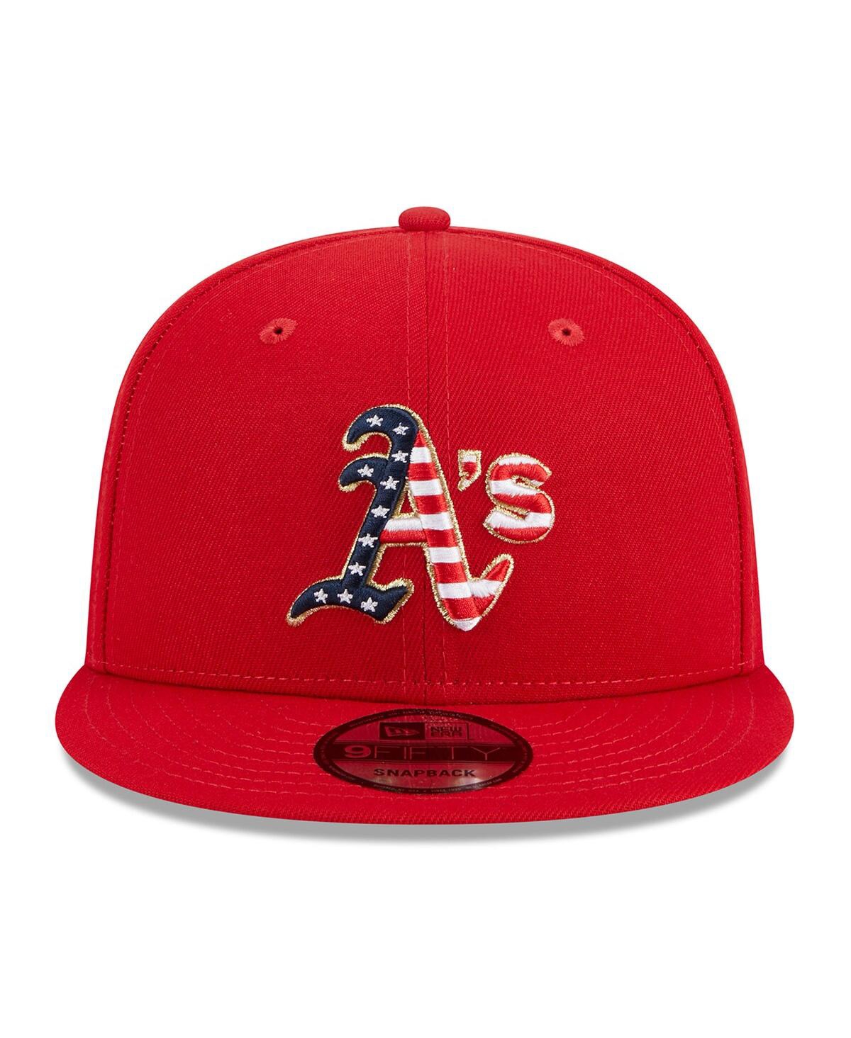 Shop New Era Men's  Red Oakland Athletics 2023 Fourth Of July 9fifty Snapback Adjustable Hat