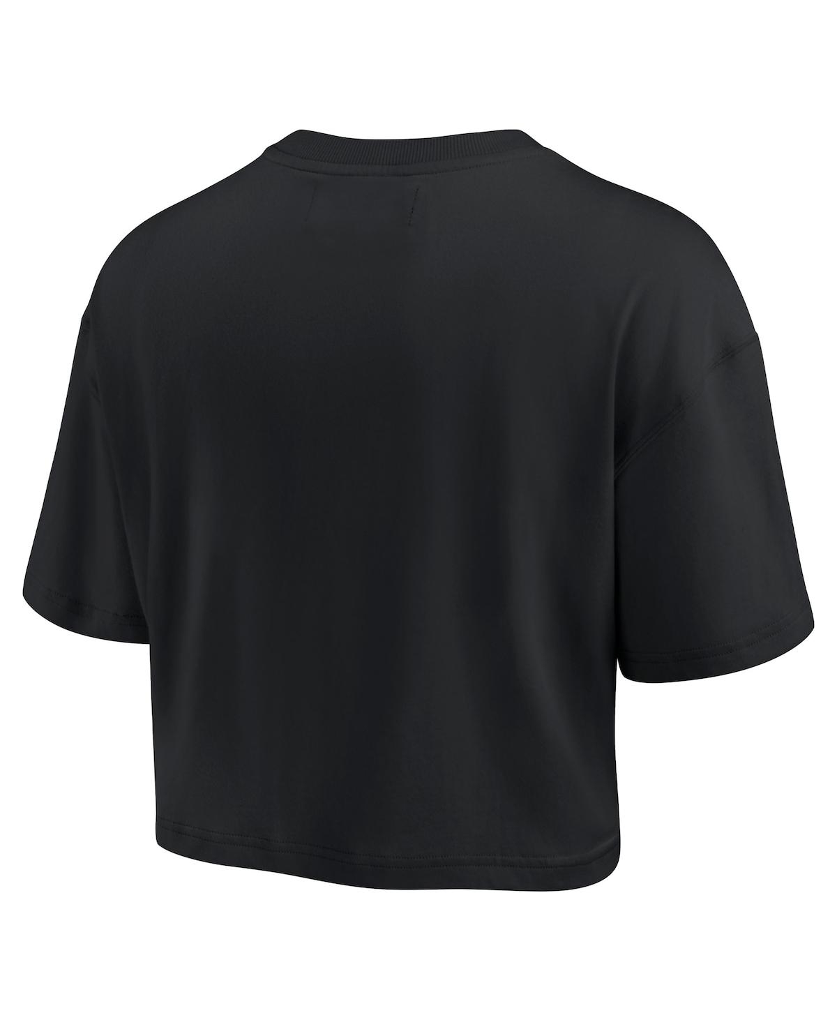 Shop Fanatics Signature Women's  Black Philadelphia Eagles Super Soft Boxy Short Sleeve Cropped T-shirt