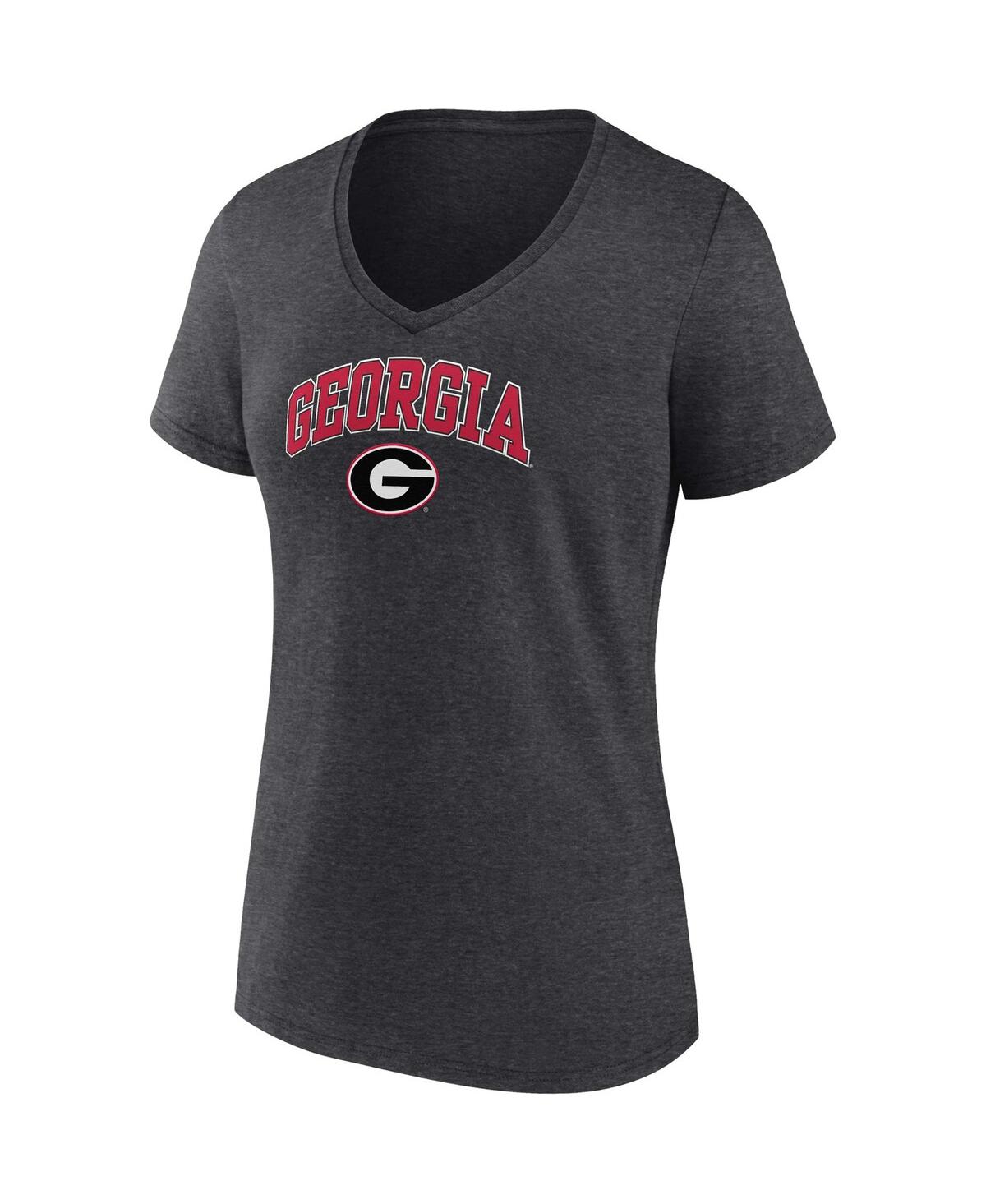 Women's FanaticsGeorgia Bulldogs Evergreen Campus V-Neck T-shirt - Heather Charcoal