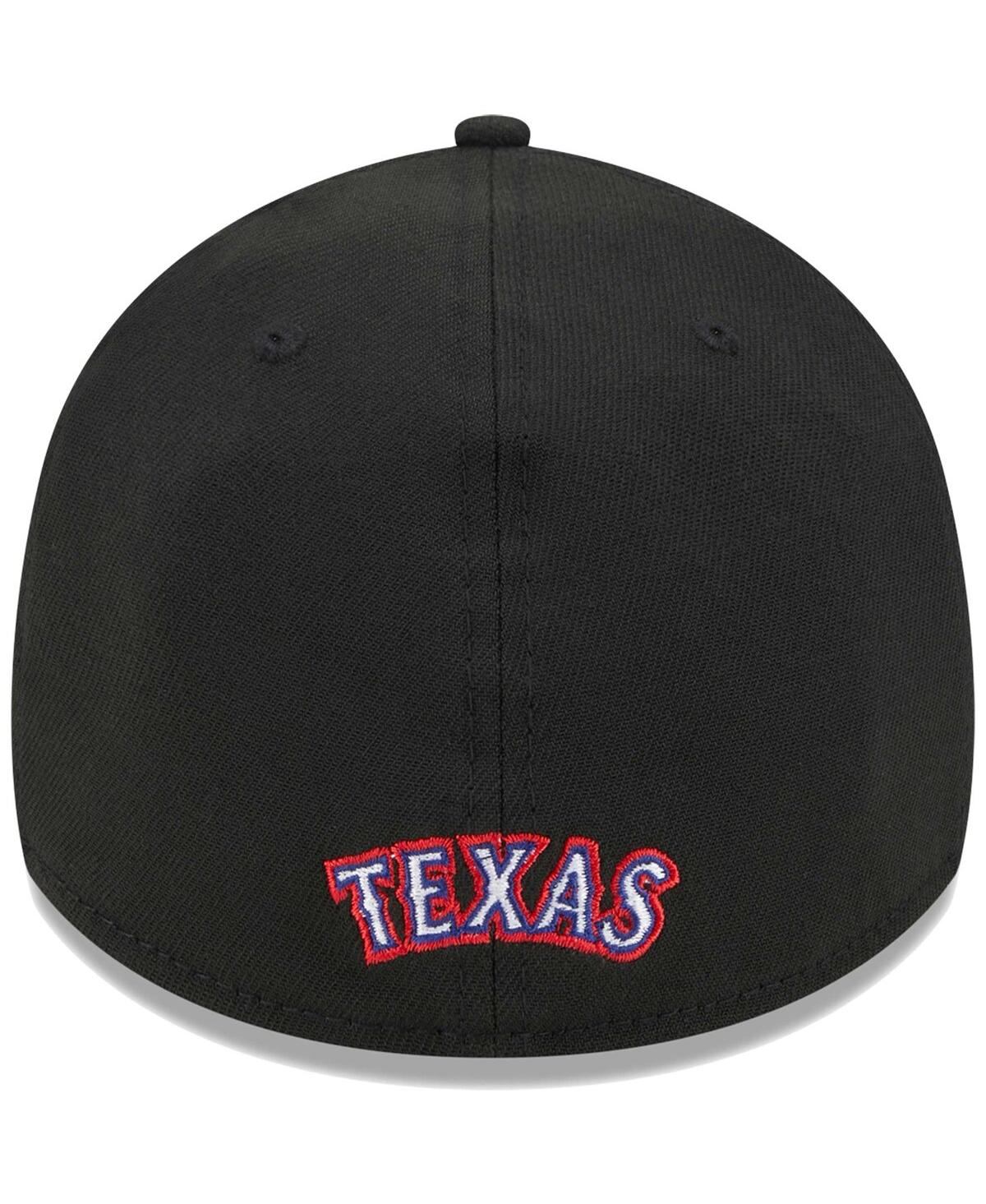 New Era Men's  Black Texas Rangers Logo 39thirty Flex Hat In Black