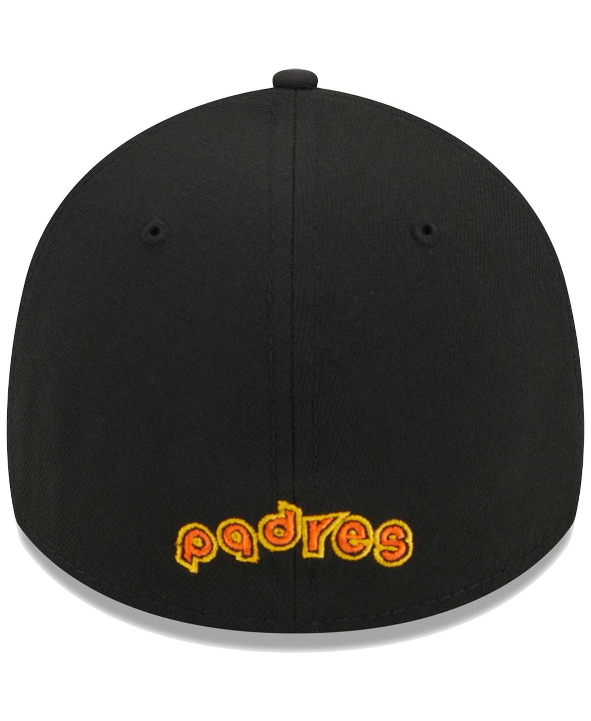 Men's New Era Black San Diego Padres Logo 39THIRTY Flex Hat