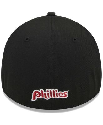 Men's Black Philadelphia Phillies Logo 39THIRTY Flex Hat