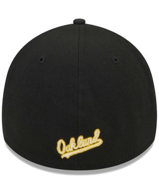 Men's Black Oakland Athletics Logo 39THIRTY Flex Hat