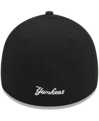 Men's Black New York Yankees Logo 39THIRTY Flex Hat