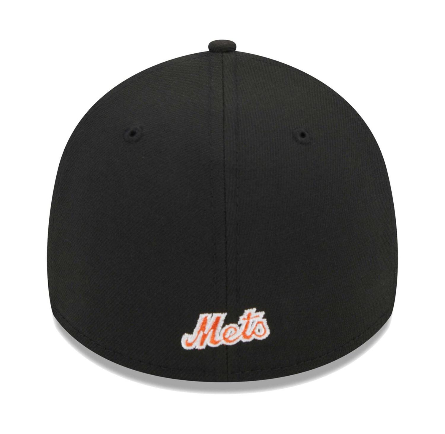Men's Black New York Mets Logo 39THIRTY Flex Hat