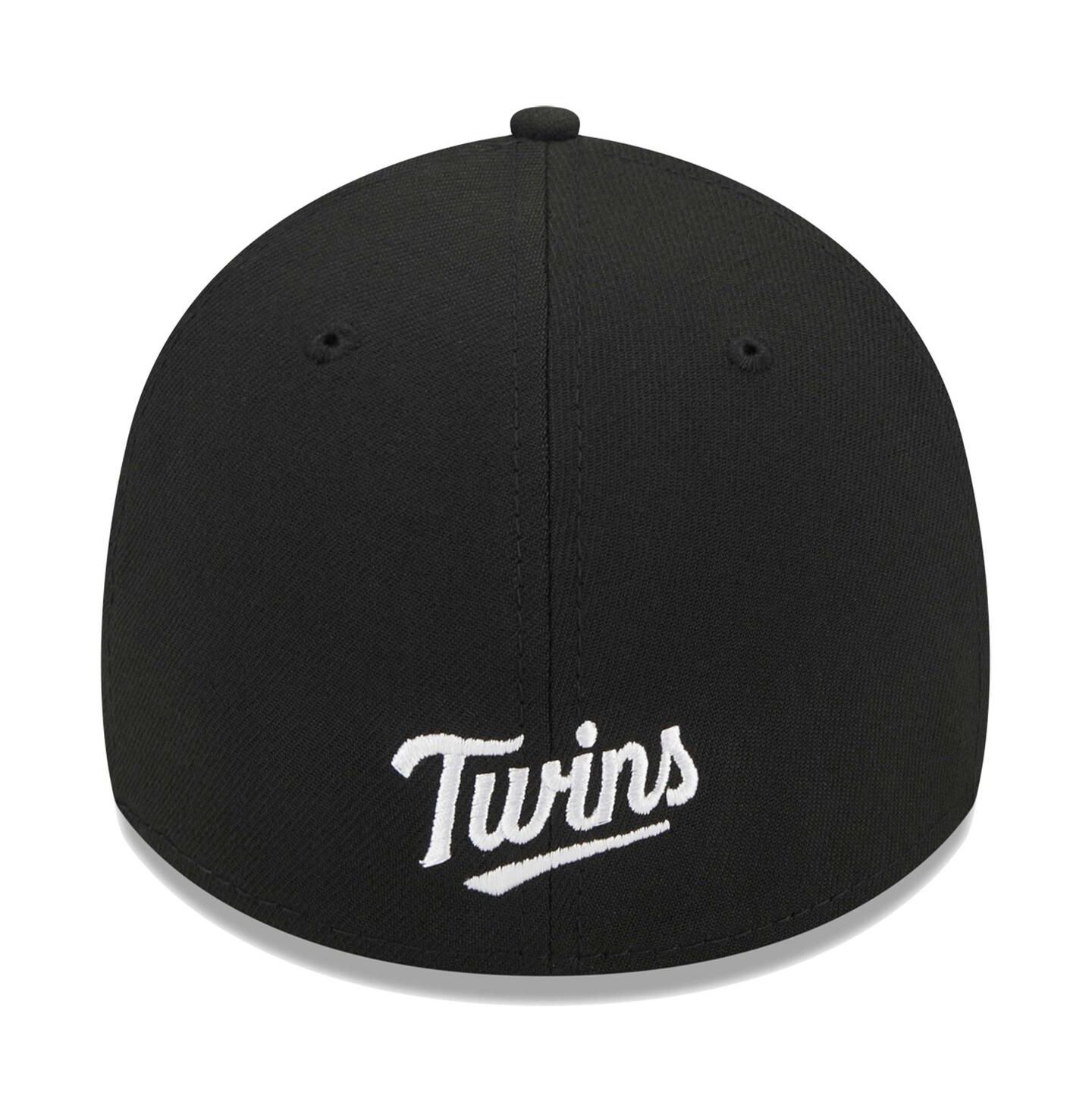 Мужская кепка New Era Black Minnesota Twins Logo 39THIRTY Flex Hat — фото 4