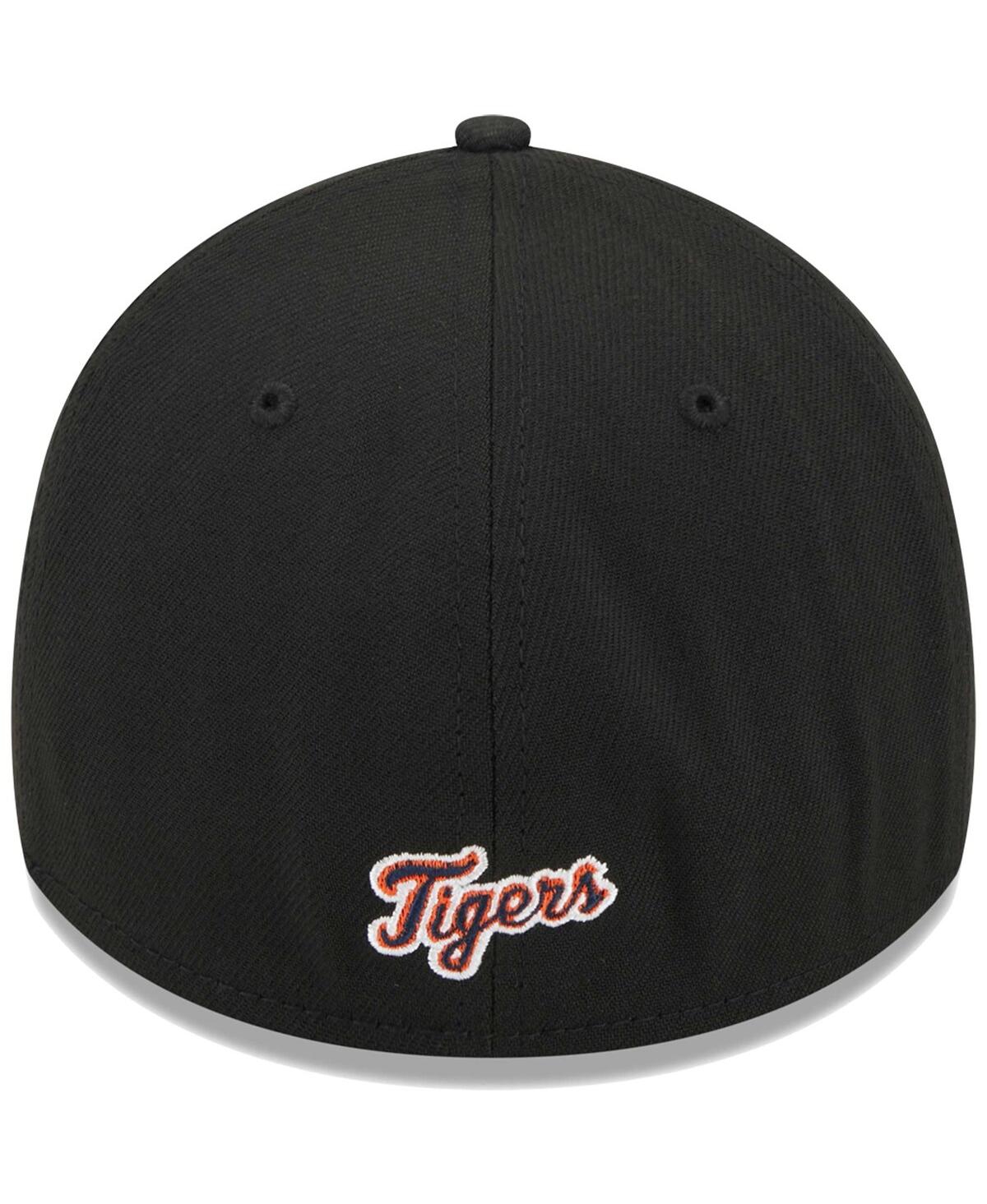New Era Men's  Black Detroit Tigers Logo 39thirty Flex Hat In Black