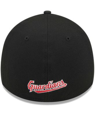 Men's Black Cleveland Guardians Logo 39THIRTY Flex Hat