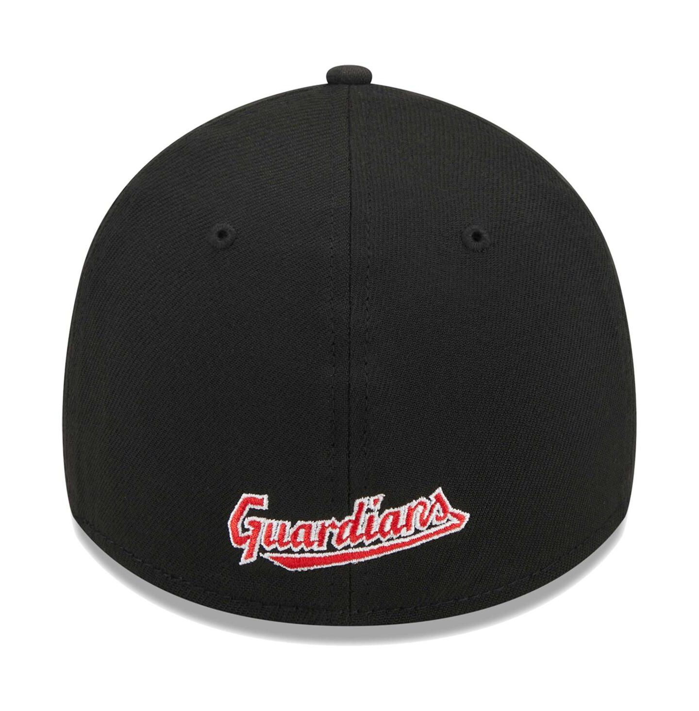 Мужская кепка New Era Black Cleveland Guardians Logo 39THIRTY Flex Hat — фото 5