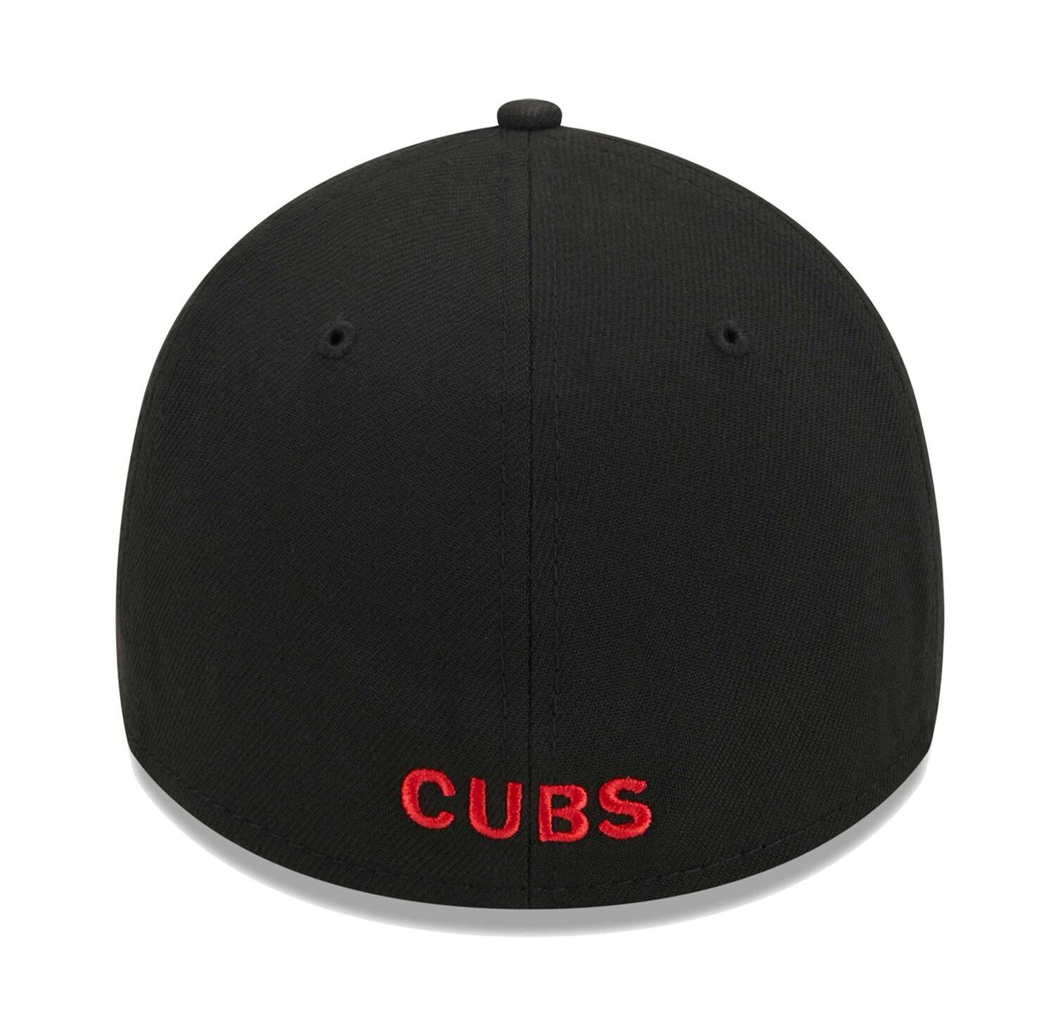 Men's Black Chicago Cubs Logo 39THIRTY Flex Hat