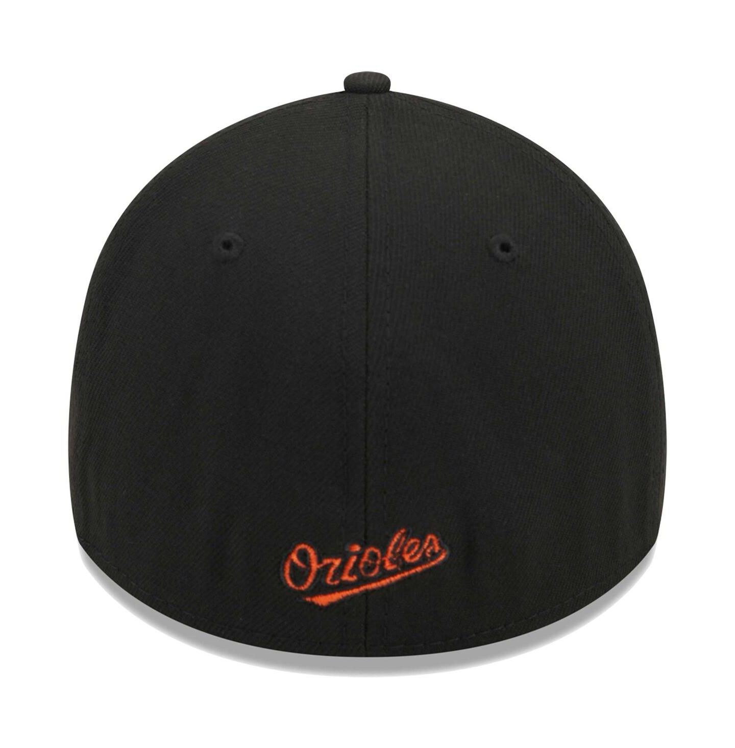 Мужская кепка New Era Black Baltimore Orioles Logo 39THIRTY Flex Hat — фото 5