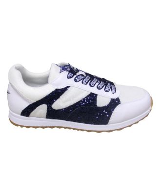 Women's White Dallas Cowboys Glitter Sneakers