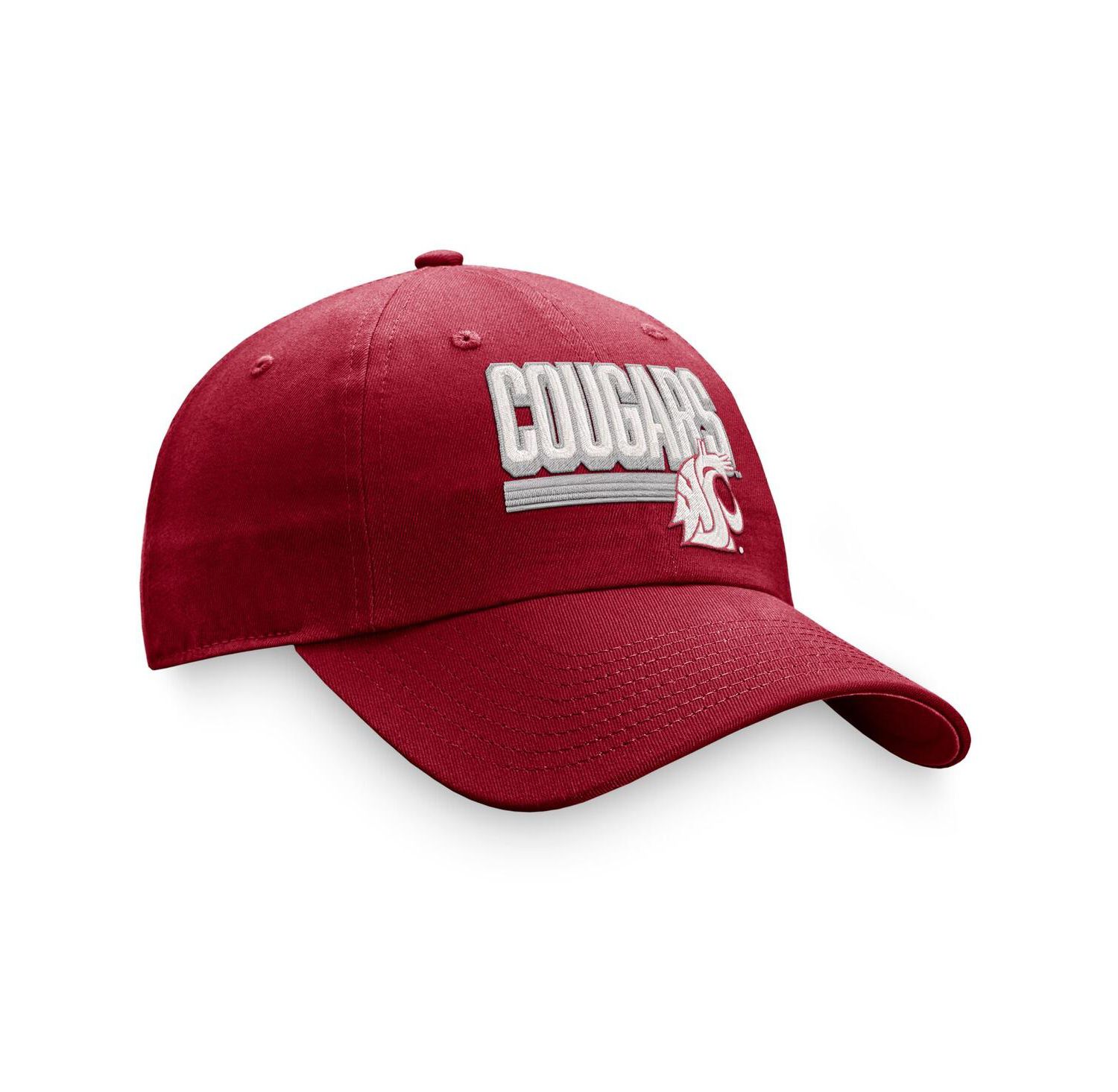 Men's Crimson Washington State Cougars Slice Adjustable Hat