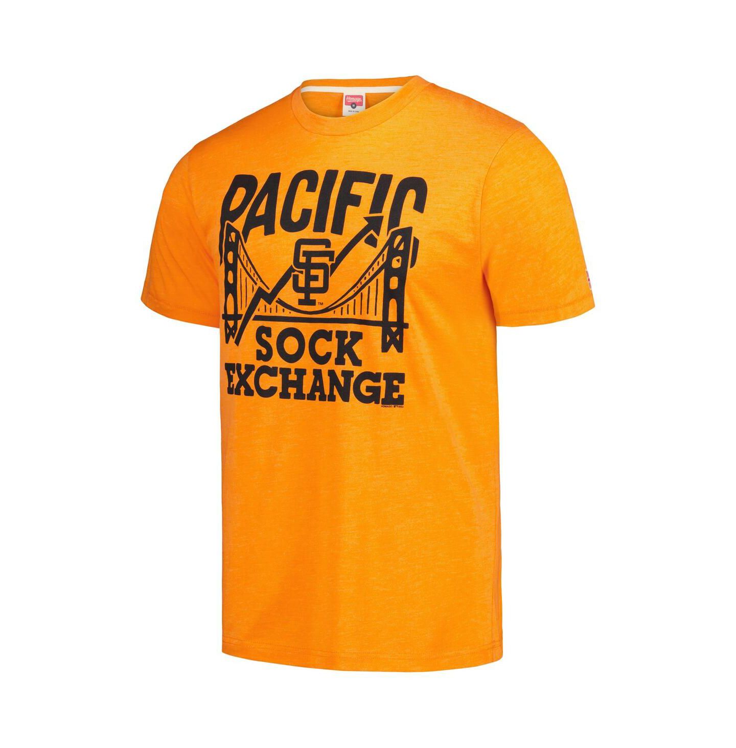 Мужская футболка Homage Orange San Francisco Giants Pacific Sock Exchange Tri-Blend — фото 3