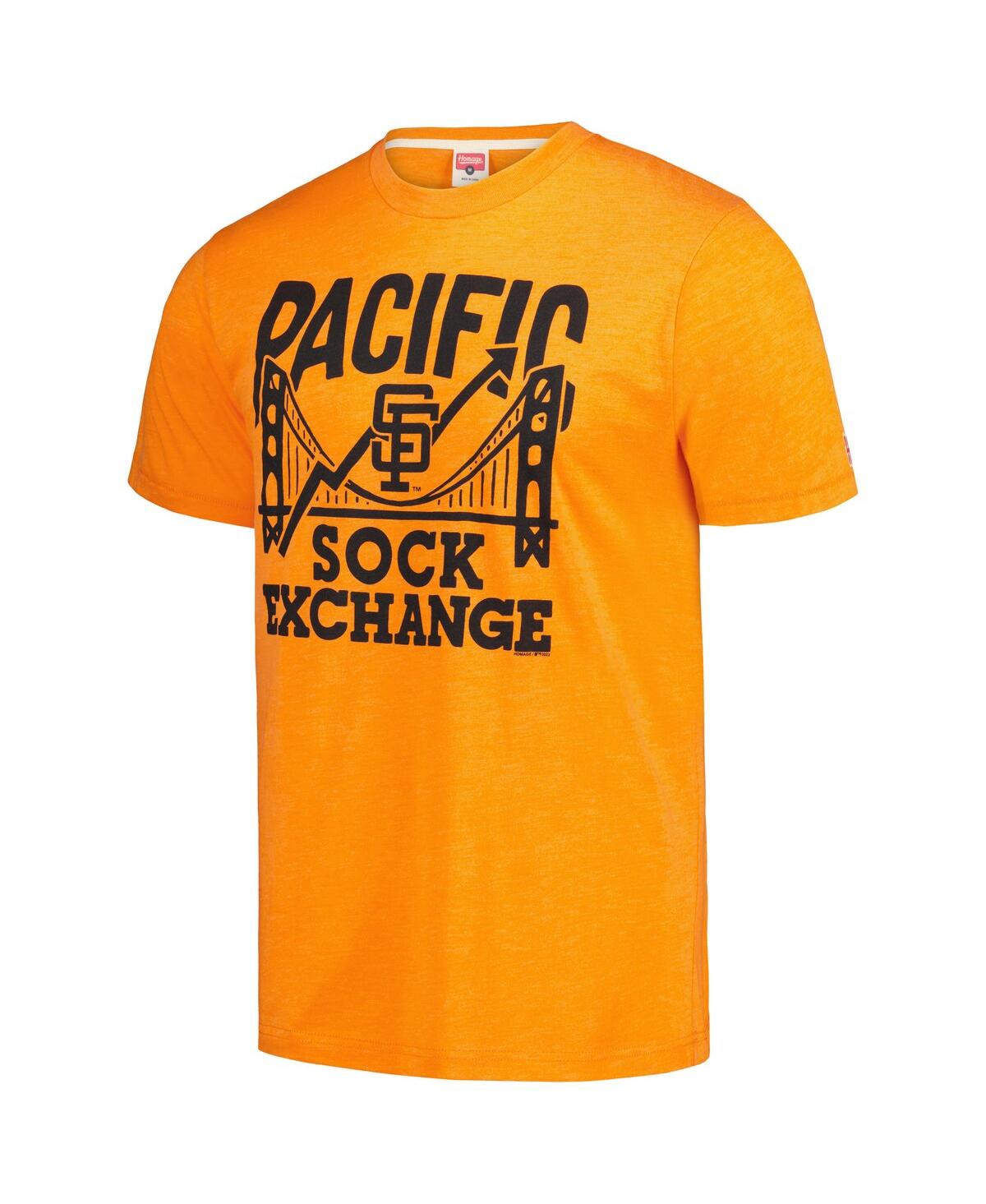 Shop Homage Men's  Orange San Francisco Giants Pacific Sock Exchange Tri-blend T-shirt