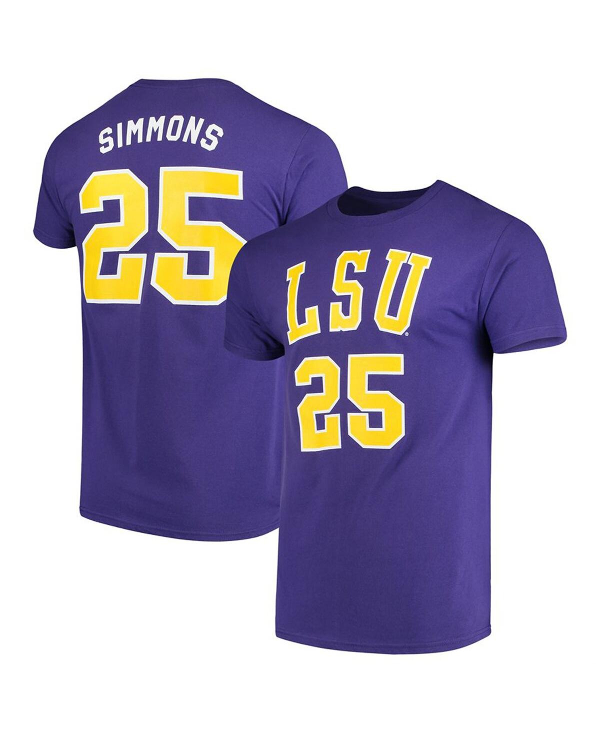 Shop Retro Brand Men's Original  Ben Simmons Purple Lsu Tigers Alumni Basketball Jersey T-shirt