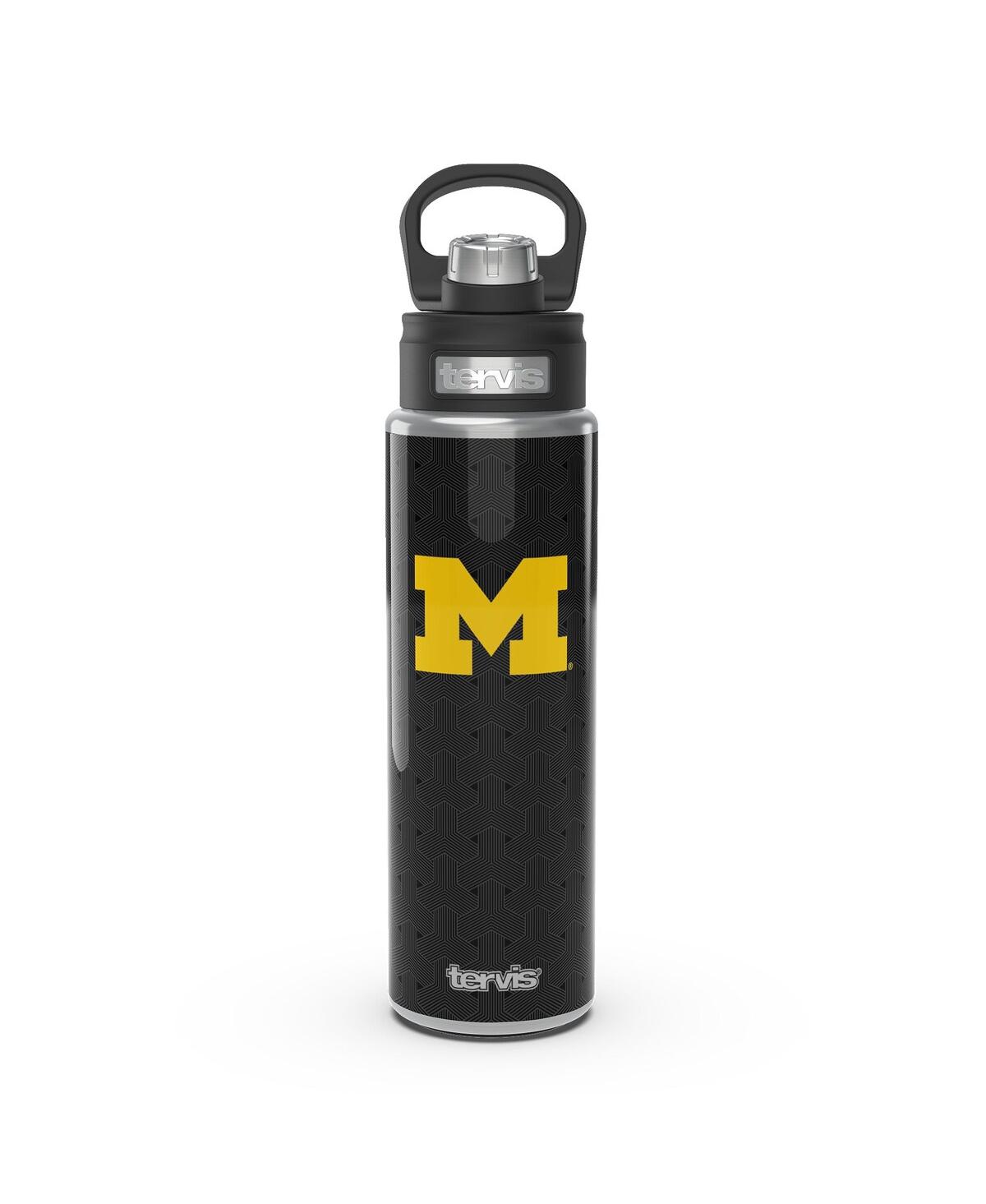 Tervis Tumbler Michigan Wolverines 24 oz Weave Stainless Steel Wide Mouth Bottle In Black