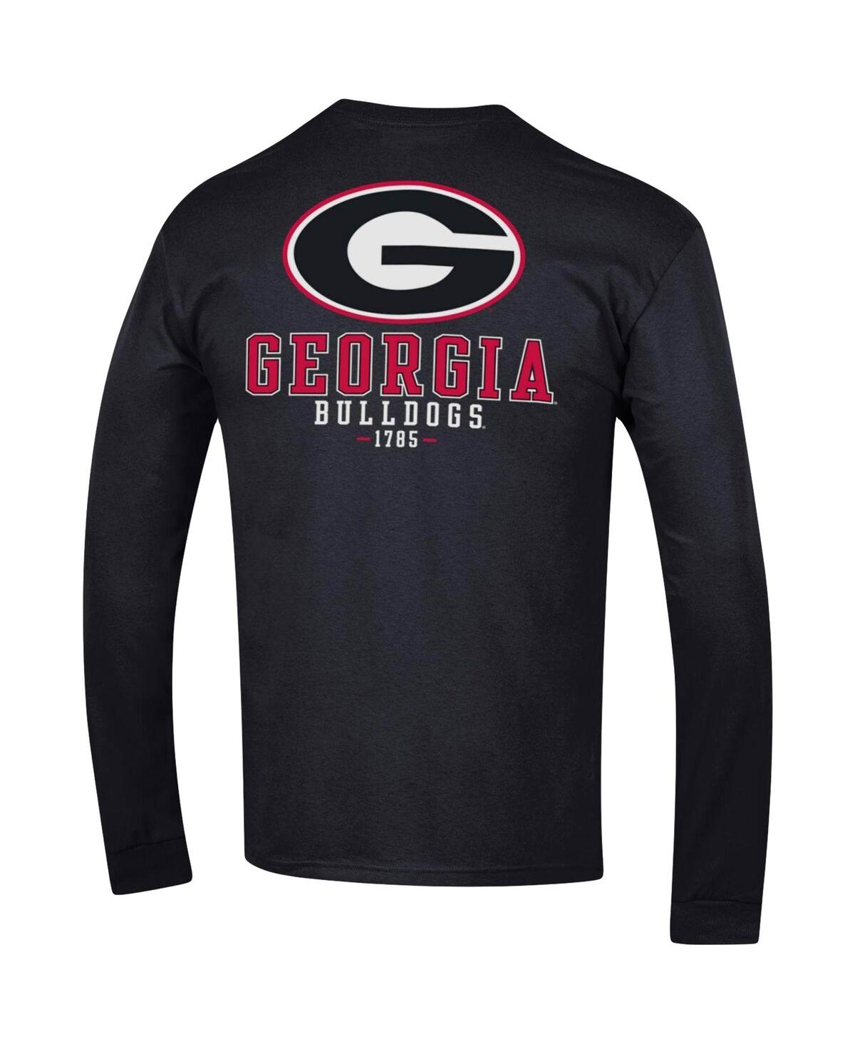 Shop Champion Men's  Black Georgia Bulldogs Team Stack Long Sleeve T-shirt