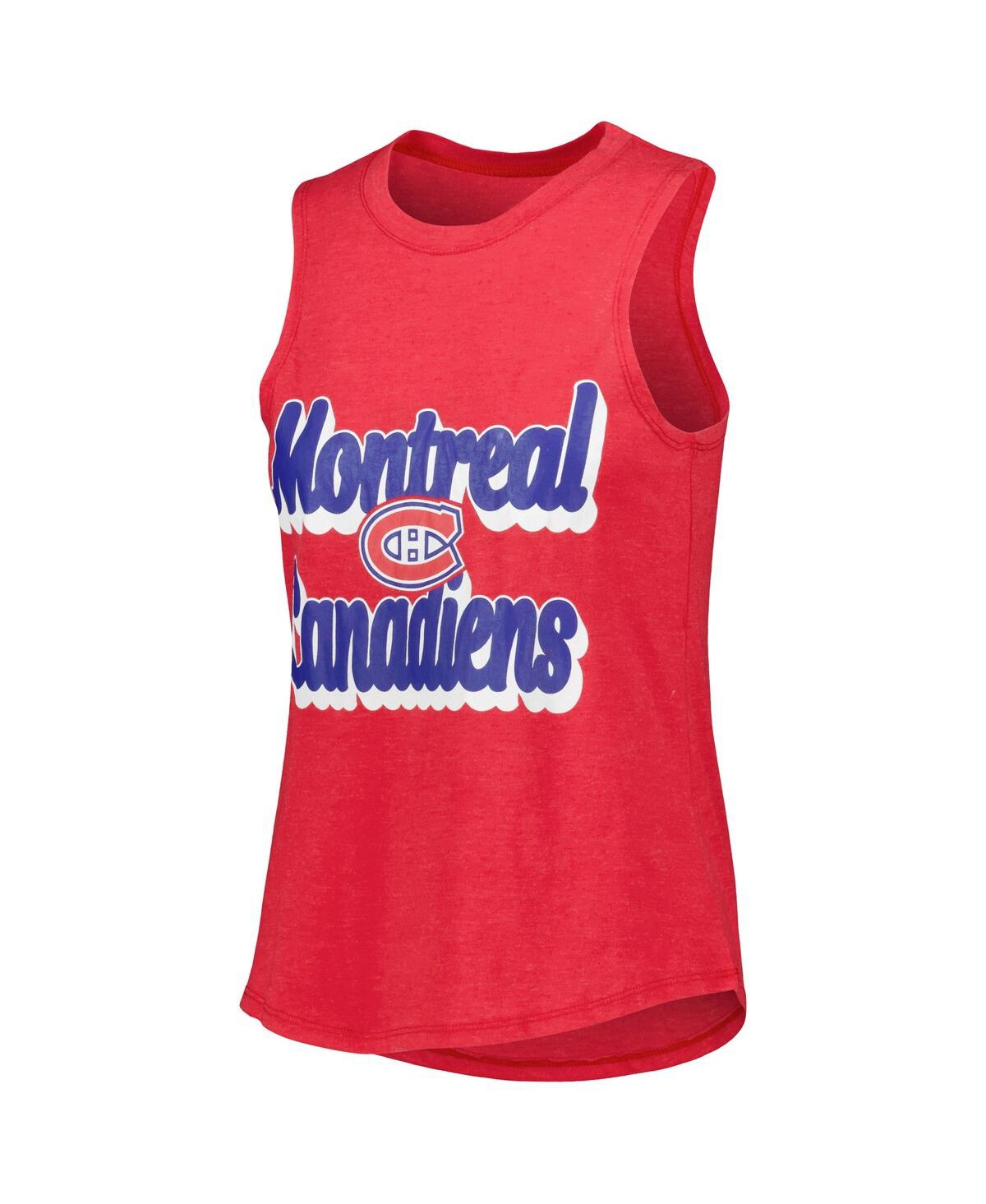 Concepts Sport Women's  Heather Red, Heather Navy Montreal Canadiens Meter Muscle Tank Top And Pants In Heather Red,heather Navy