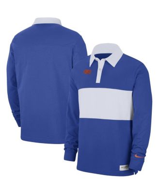 Men's Royal Florida Gators Striped Long Sleeve Polo Shirt