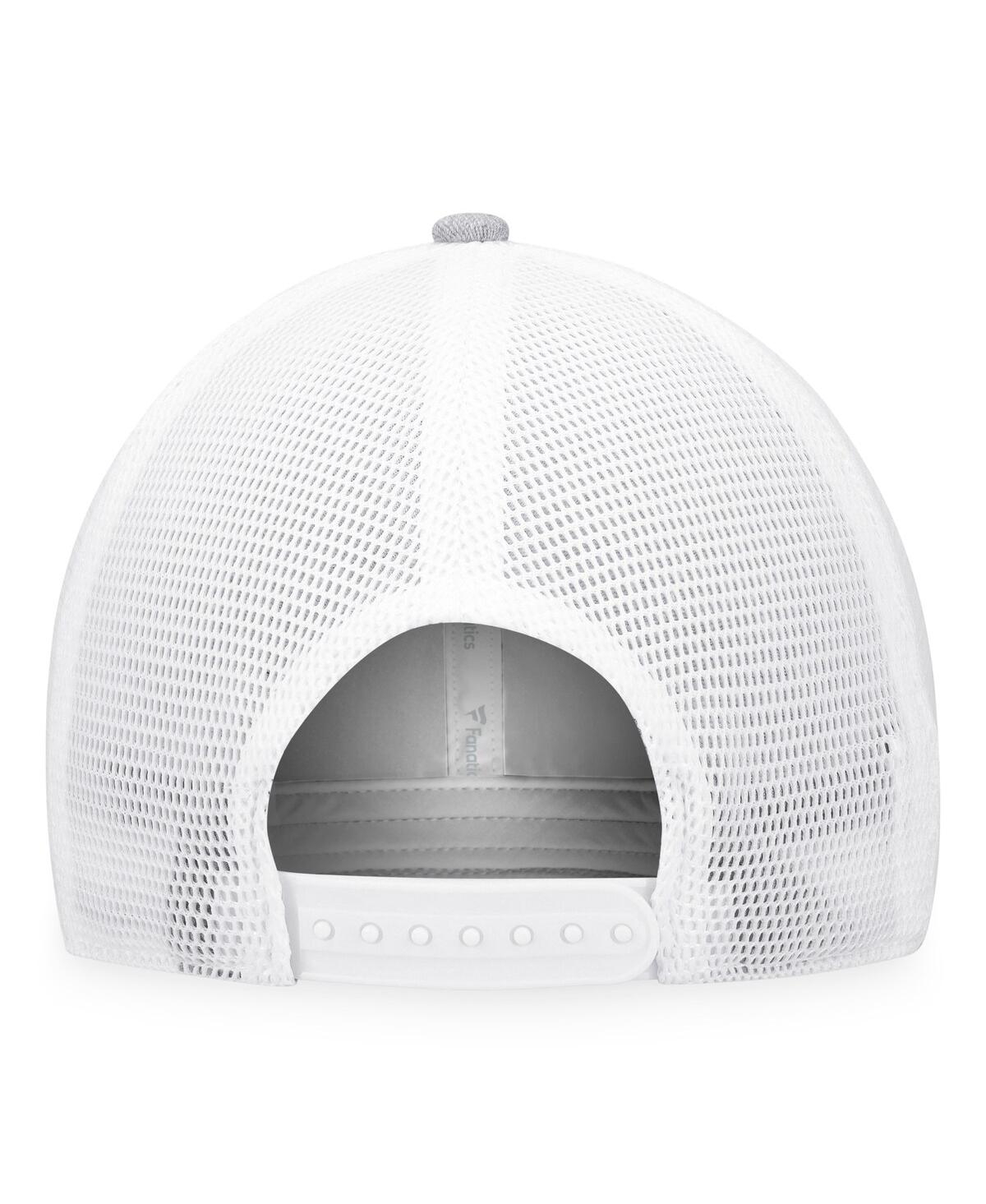 Fanatics Women's  Heather Gray, White Chicago Blackhawks Iconic Glimmer Trucker Snapback Hat In Heather Gray,white