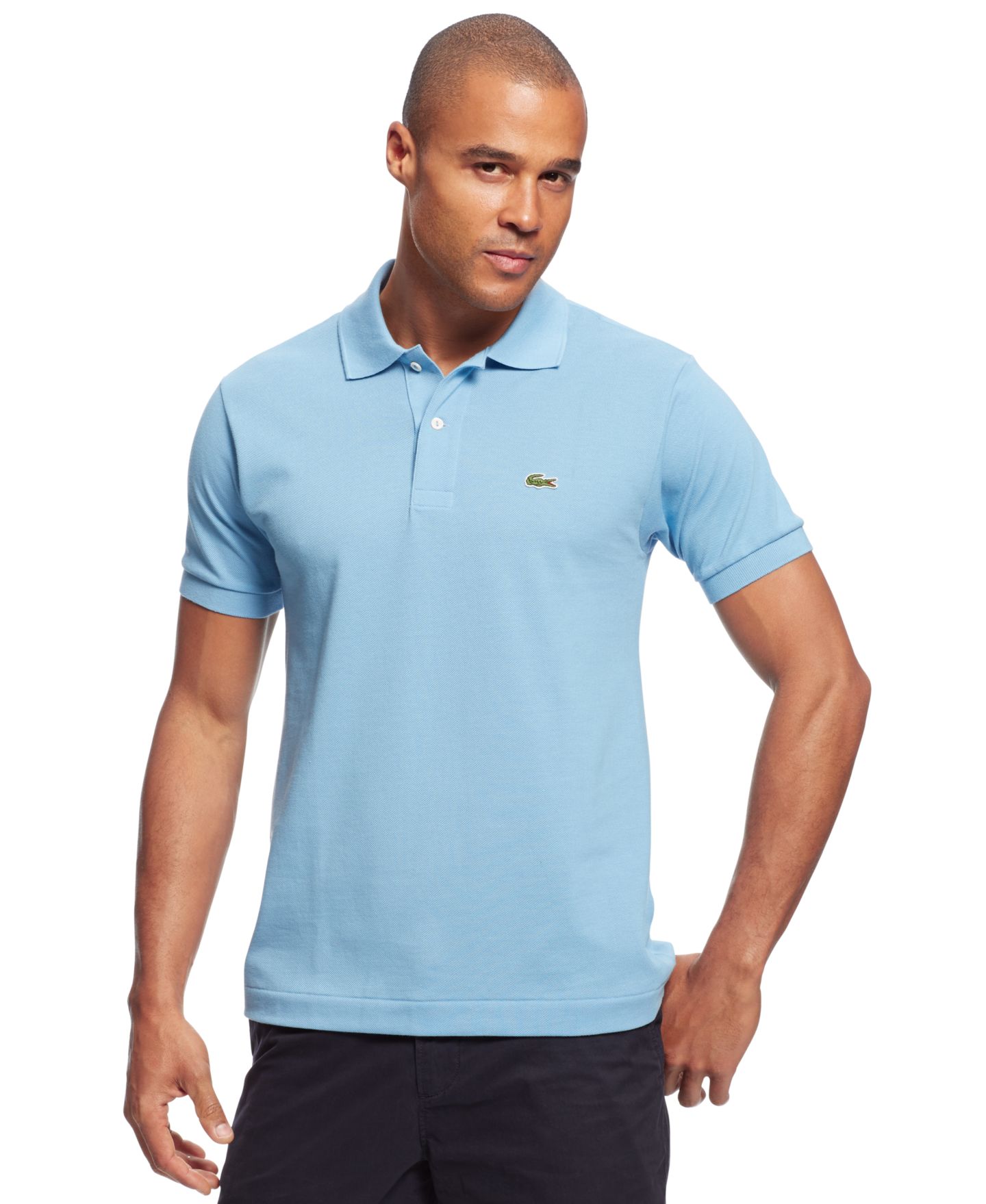 Мужское поло Lacoste Classic Pique Polo, цвет: 001 Белый — фото 1