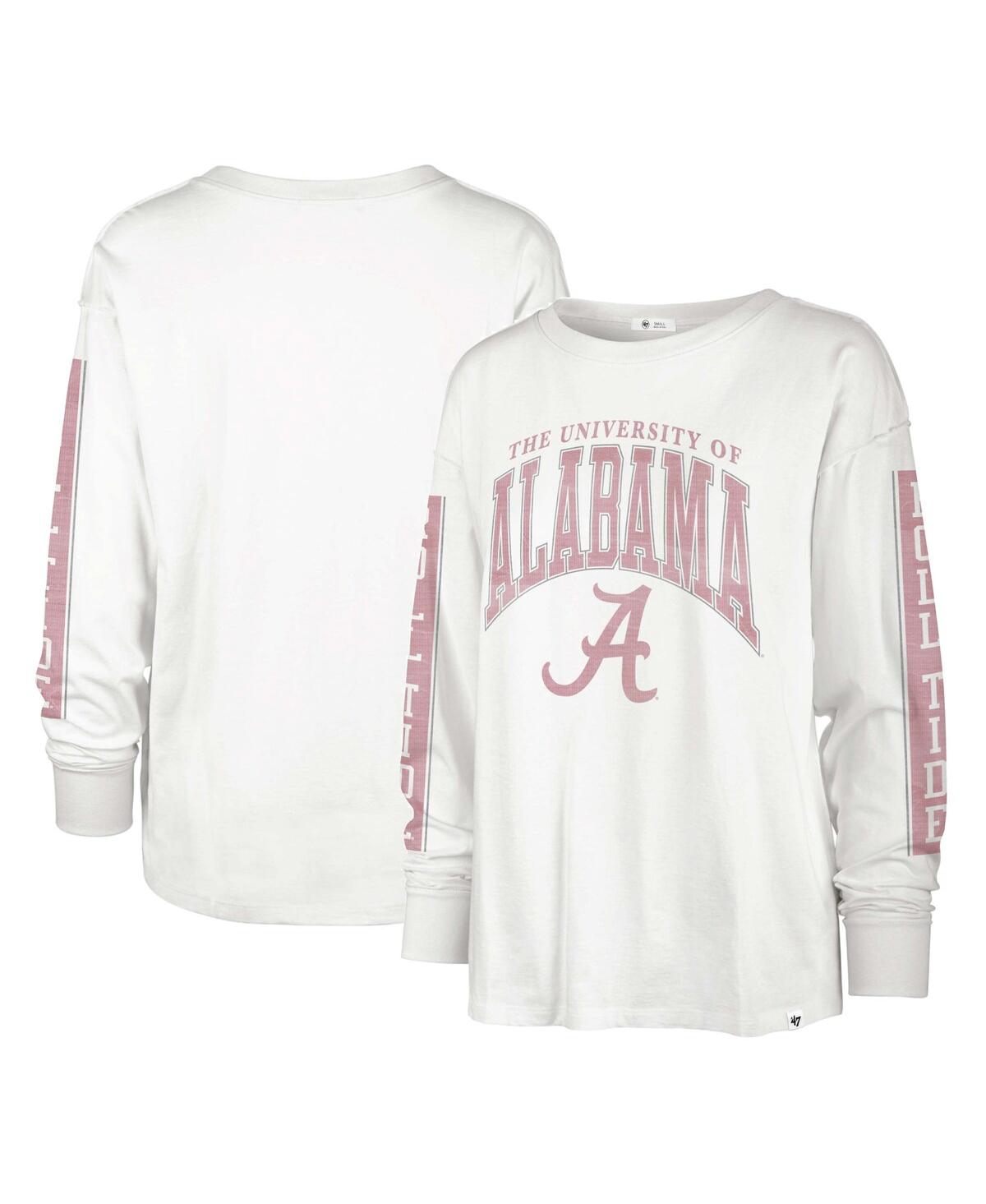 Shop 47 Brand Women's ' White Alabama Crimson Tide Statement Soa 3-hit Long Sleeve T-shirt