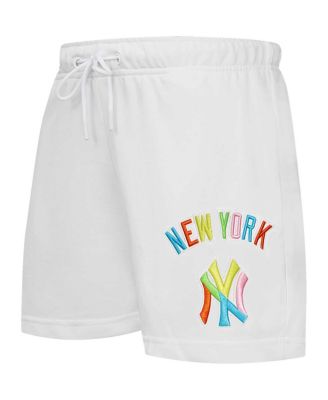 Women's White New York Yankees Washed Neon Shorts