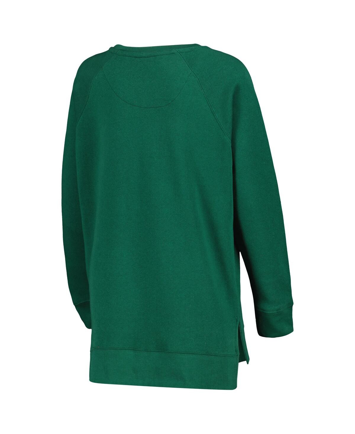 Shop Pressbox Women's  Green Oregon Ducks Steamboat Animal Print Raglan Pullover Sweatshirt
