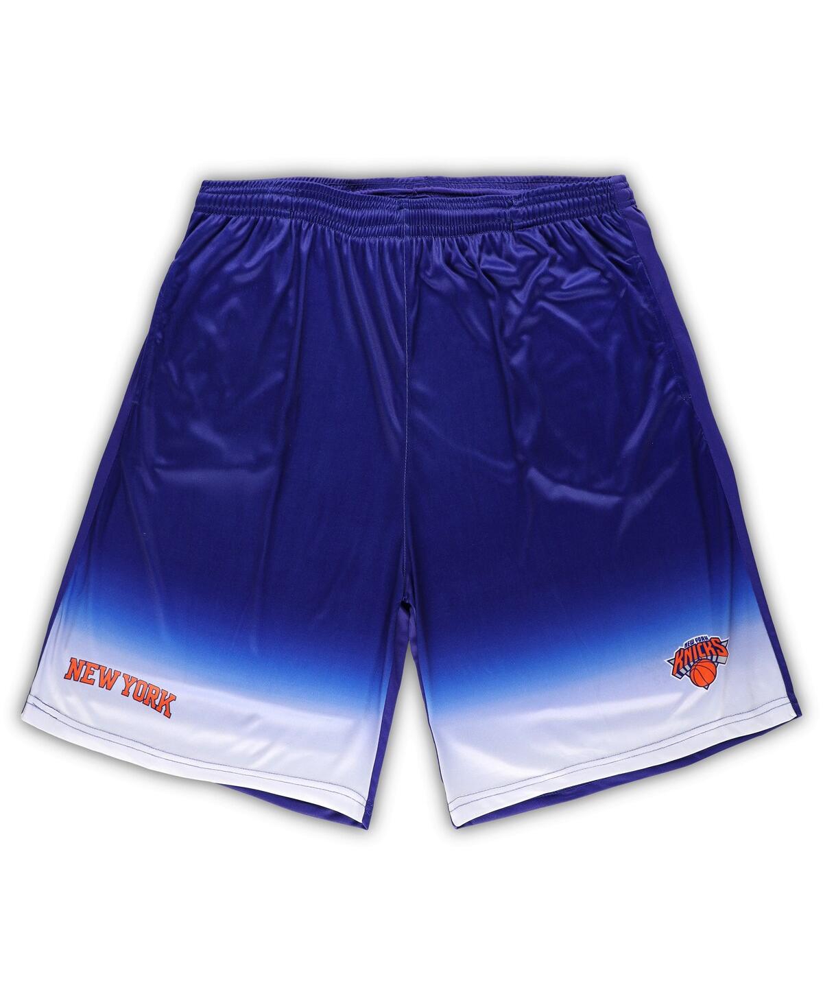Shop Fanatics Men's  Blue New York Knicks Big And Tall Fadeaway Shorts