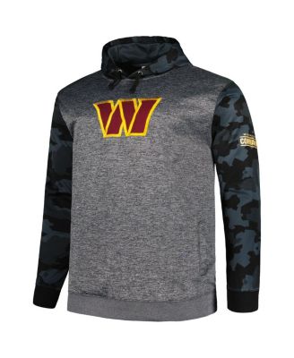 Men's Heather Charcoal Washington Commanders Big and Tall Camo Pullover Hoodie