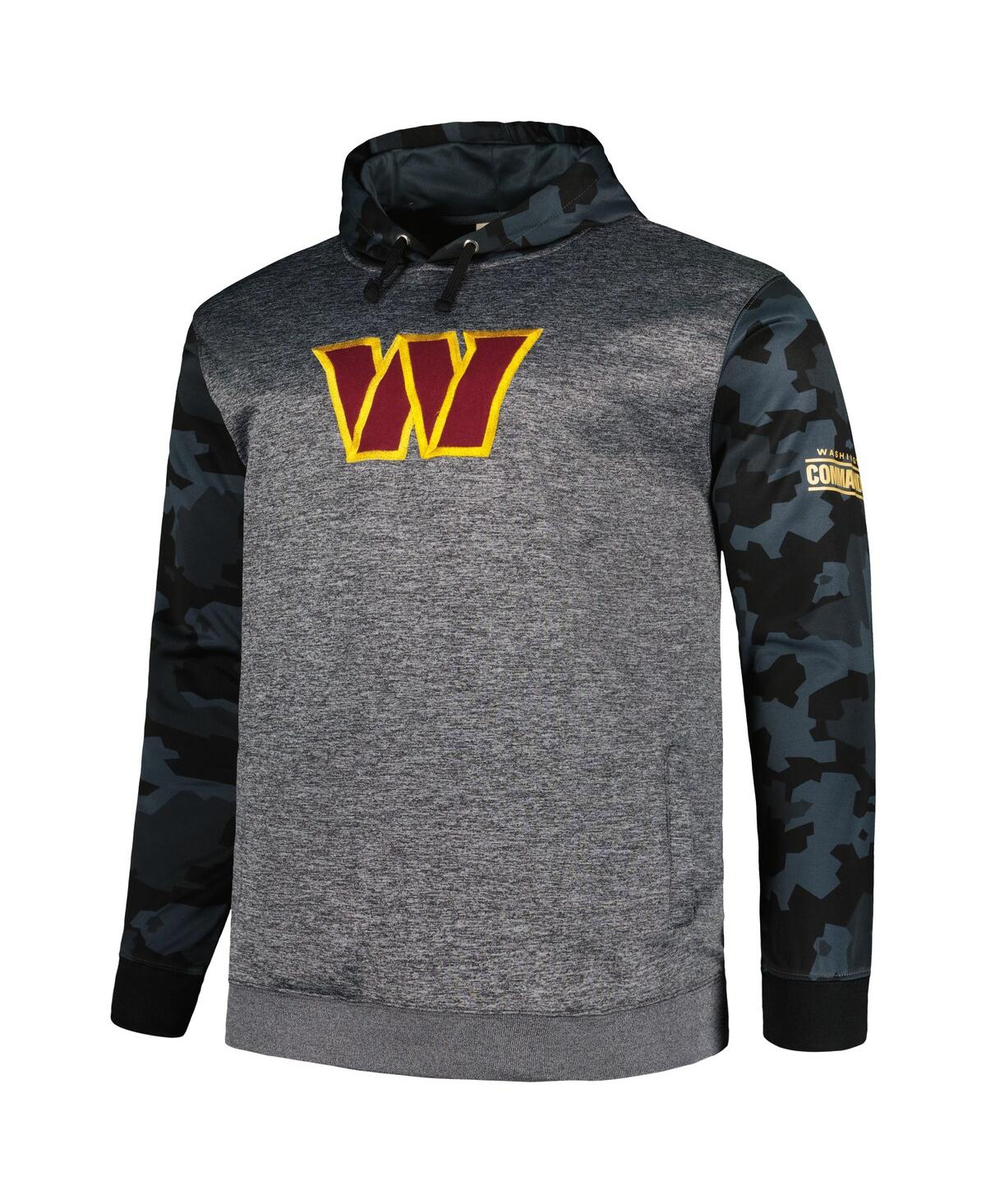 Fanatics Branded Heather Charcoal Washington Commanders Big & Tall Camo Pullover Hoodie In Heather Charcoal