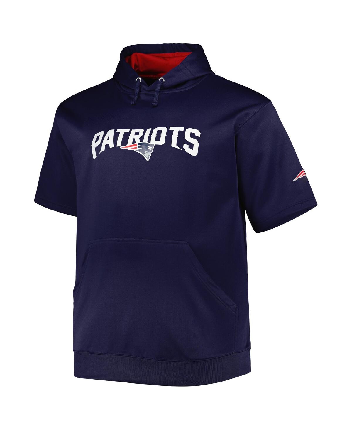 Men's Mac JonesNew England Patriots Big and Tall Short Sleeve Pullover Hoodie - Navy