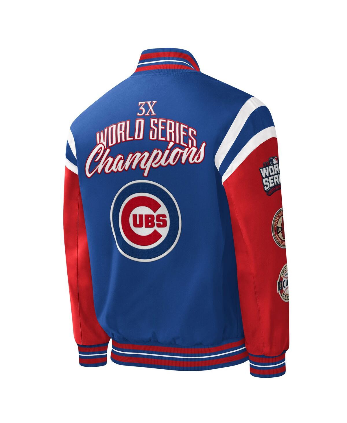 G-iii Sports By Carl Banks Royal Chicago Cubs Title Holder Full-snap Varsity Jacket In Royal